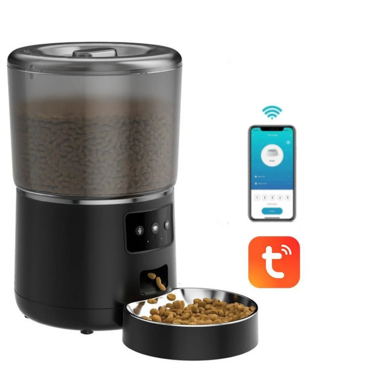 Automatic Smart Pet Feeder with Stainless Steel Bowl