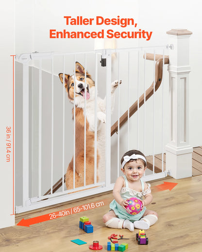 Tall Walk‑Through Safety Gate – 28/30/36" Pressure‑Mounted Pet & Child Gate with Easy‑Step Door and Wall Cups