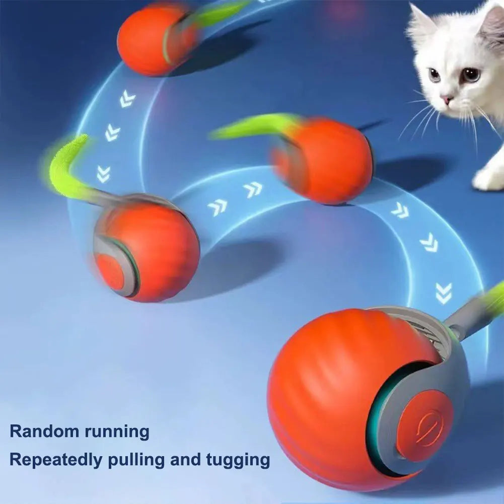 Automatic Moving Cat Toy Ball – USB‑Rechargeable Smart Interactive Ball with Speedy Tail for Active Indoor Cats