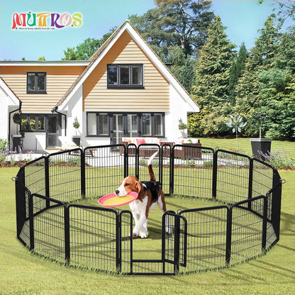 Foldable Metal Dog Playpen with Door – Heavy‑Duty Indoor/Outdoor Pet Fence for Yard, RV Camping & DIY Enclosures