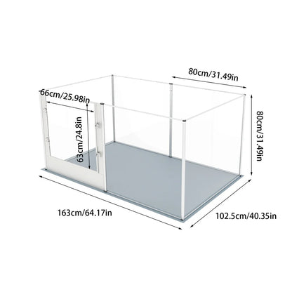 Large Clear Acrylic Dog Playpen – Indoor Puppy Enclosure with Waterproof Whelping Pad