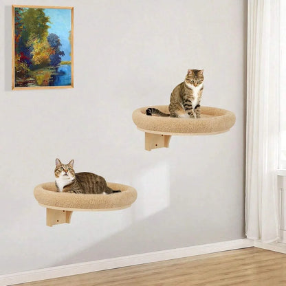 Cat Wall Mounted Climbing Ladder and Cat Hammock with Scratching Post