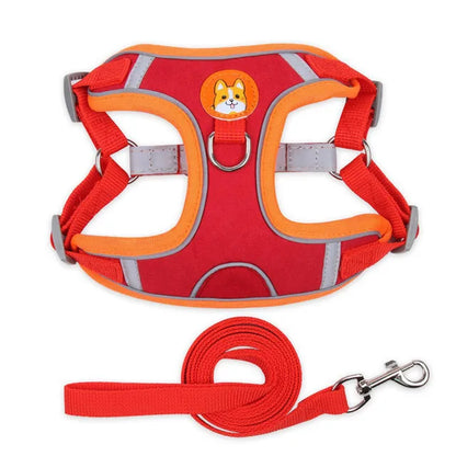 Adjustable Reflective Dog Harness & Leash Set