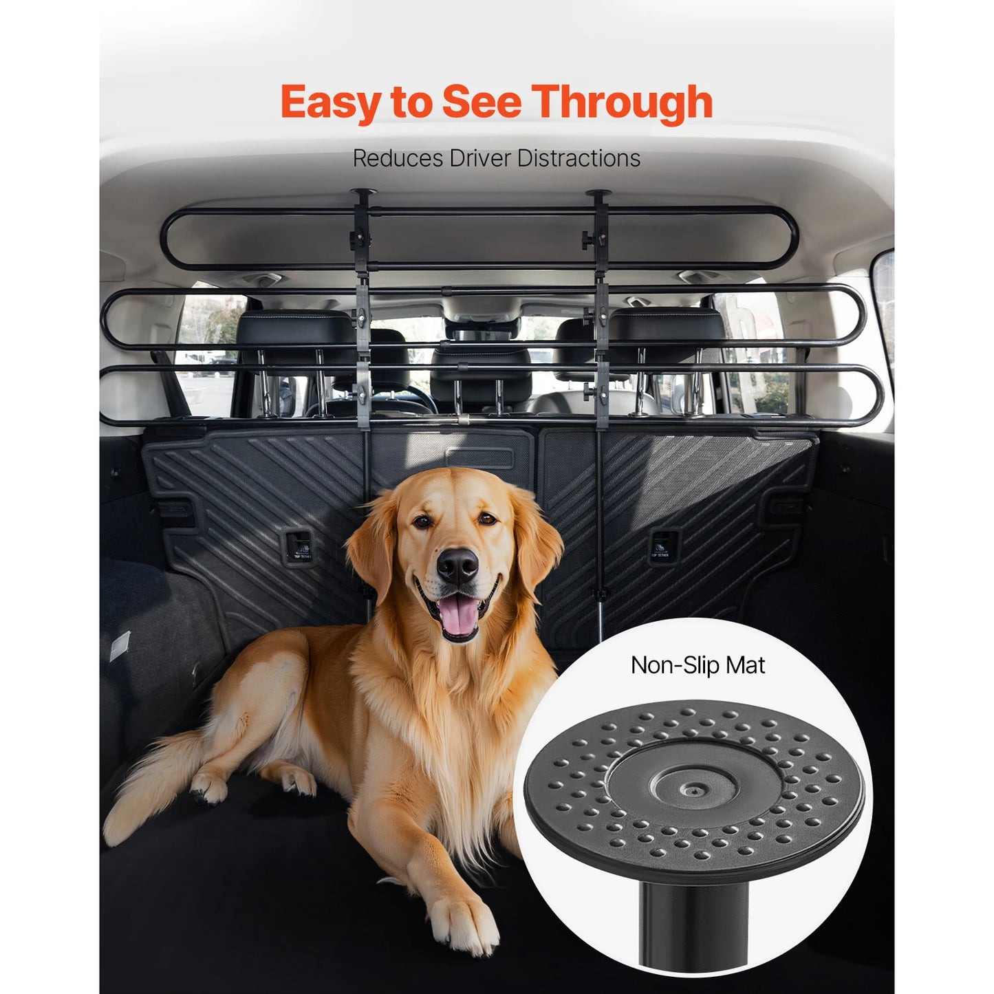 Adjustable Metal Dog Car Barrier – Strong Universal‑Fit Vehicle Gate Divider for Cars & Trucks