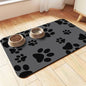 Paw Print Pet Food Mat – Non‑Slip, Water‑Absorbent, Wear‑Resistant Floor Mat for Dogs & Cats, Easy‑Clean Design