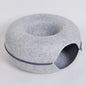 Felt Donut Cat Bed – Interactive Tunnel Hideout for Indoor Cats, Cozy 2‑in‑1 Pet Bed & Play Space