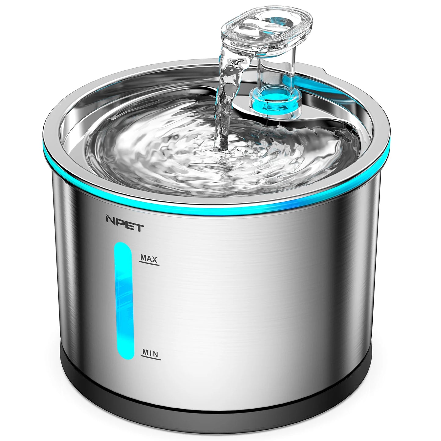 Stainless Steel Cat Water Fountain – 1.5L/50oz, Dishwasher‑Safe with Visible Water Window