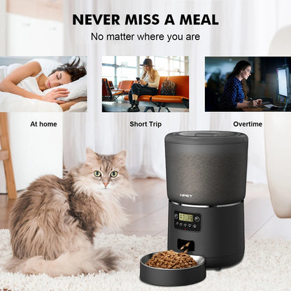 Automatic Smart Pet Feeder with Stainless Steel Bowl