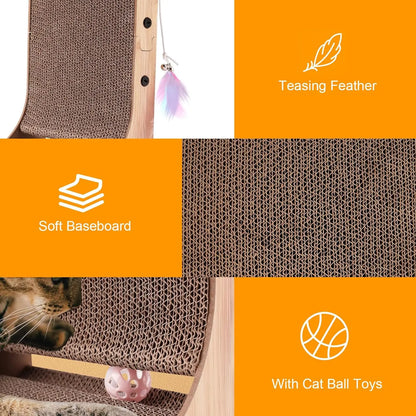 L‑Shaped Cat Scratcher – 23.6" Cardboard Scratch Pad for Indoor Cats, Furniture‑Protecting Design