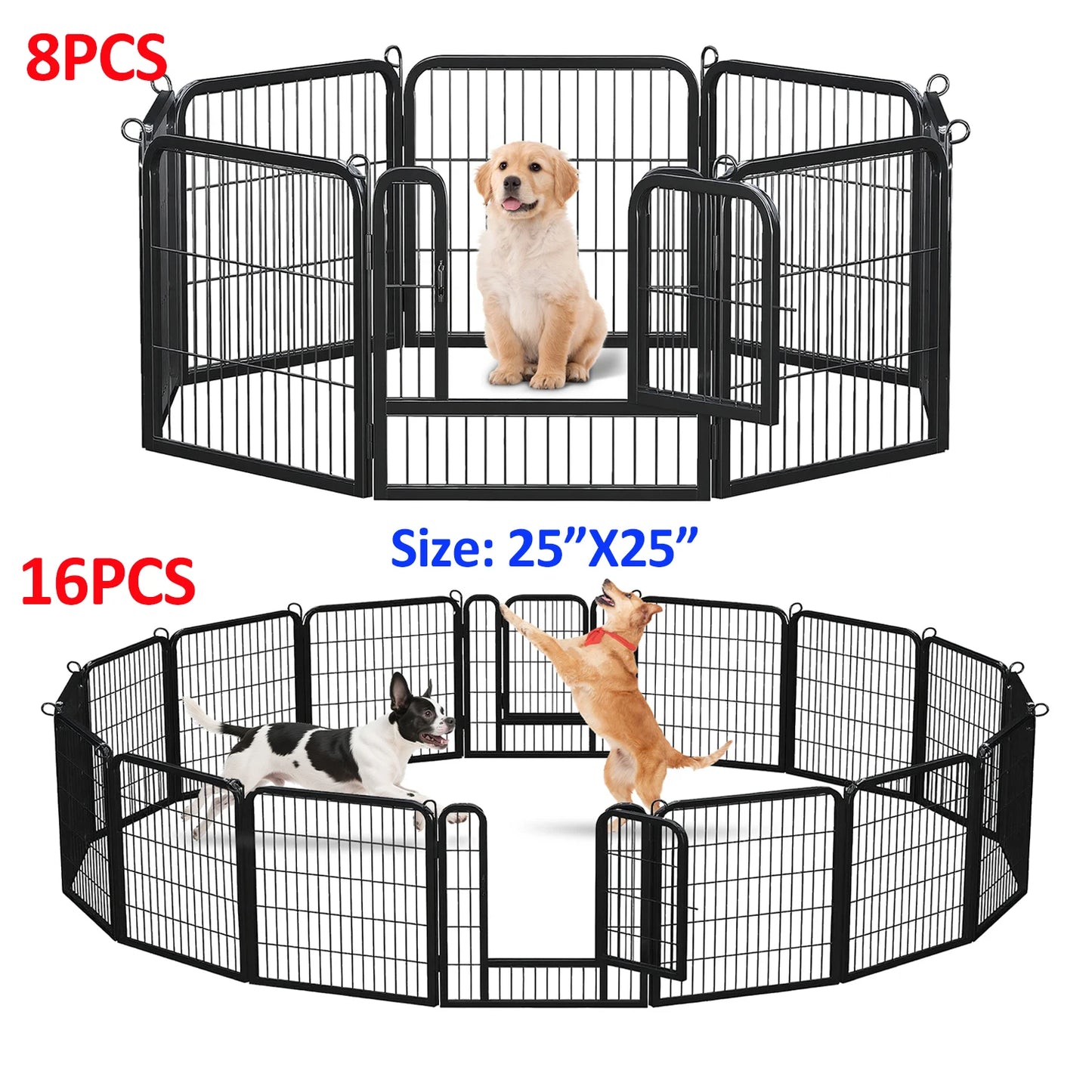 Foldable Metal Dog Playpen with Door – Heavy‑Duty Indoor/Outdoor Pet Fence for Yard, RV Camping & DIY Enclosures