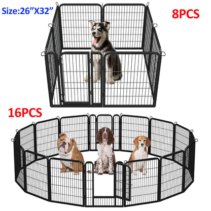 Foldable Metal Dog Playpen with Door – Heavy‑Duty Indoor/Outdoor Pet Fence for Yard, RV Camping & DIY Enclosures