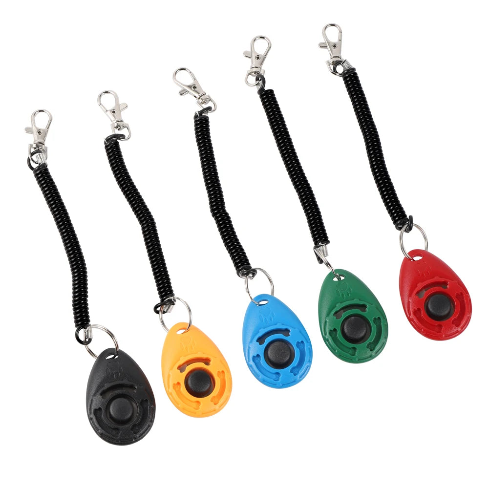 Dog Training Clicker with Adjustable Wrist Strap – Plastic Sound Trainer for Dogs & Cats