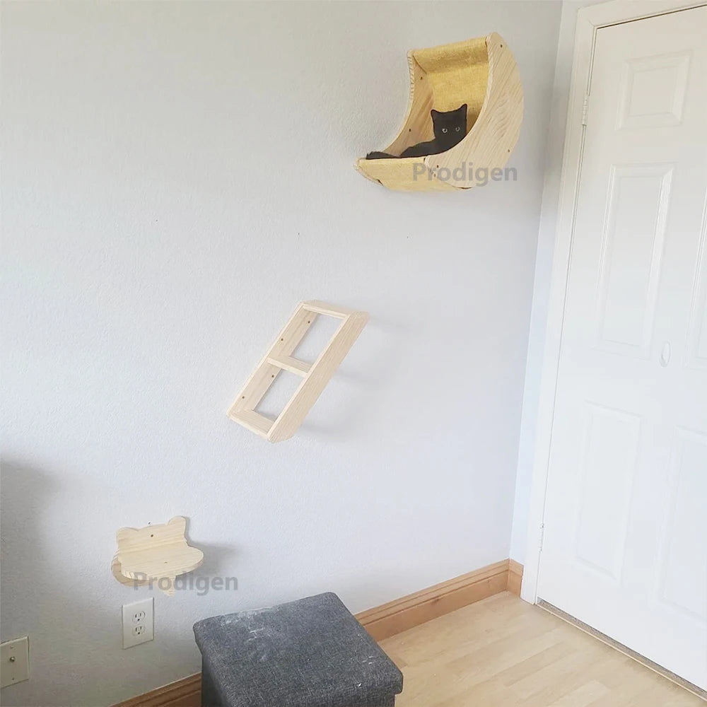 Cat Shelf Wall Hammock Climbing Shelves Moon Shaped