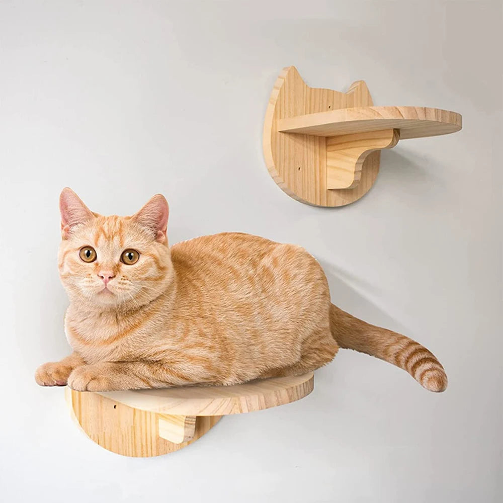 Cat Climbing Shelf Wall Mounted Four Step Stairway With Scratching Post