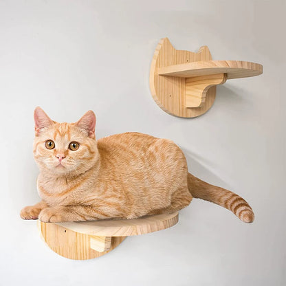 Cat Climbing Shelf Wall Mounted Four Step Stairway With Scratching Post