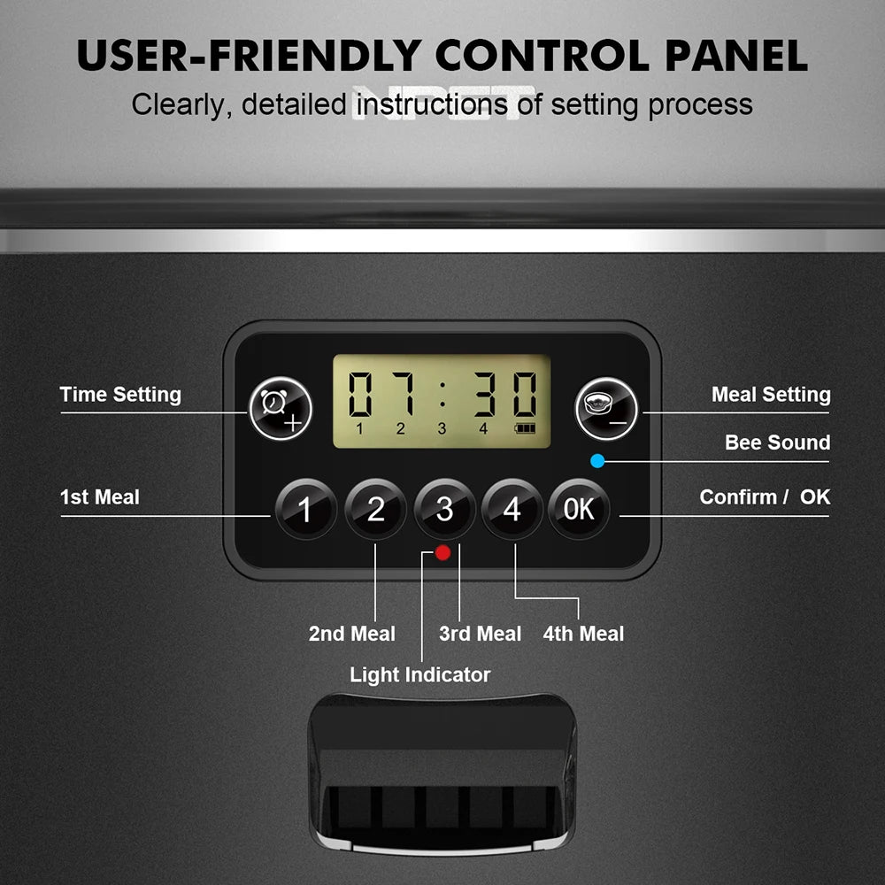 Automatic Smart Pet Feeder with Stainless Steel Bowl