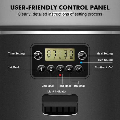 Automatic Smart Pet Feeder with Stainless Steel Bowl