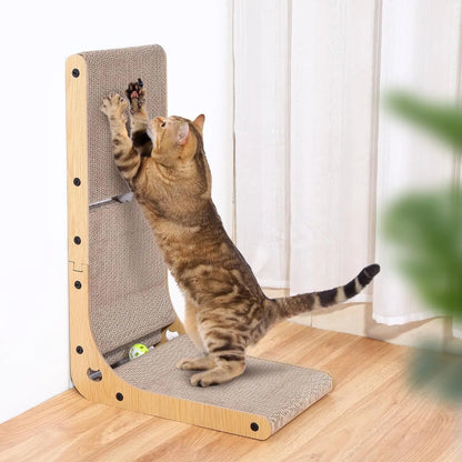 L‑Shaped Cat Scratcher – 23.6" Cardboard Scratch Pad for Indoor Cats, Furniture‑Protecting Design