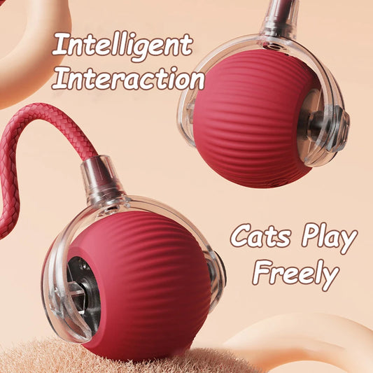 2‑Pack Interactive Rolling Cat Toys – Rechargeable Smart Balls with Faux Tail & Mouse‑Like Movement
