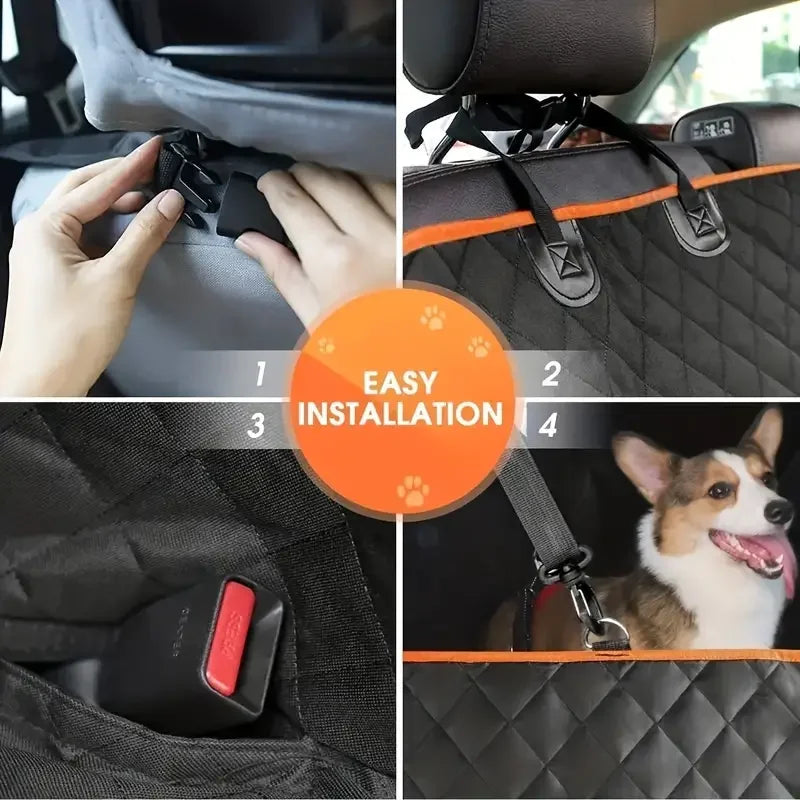 Waterproof Dog Car Seat Cover – Nonslip Hammock‑Style Back Seat Protector for Cars & Trucks
