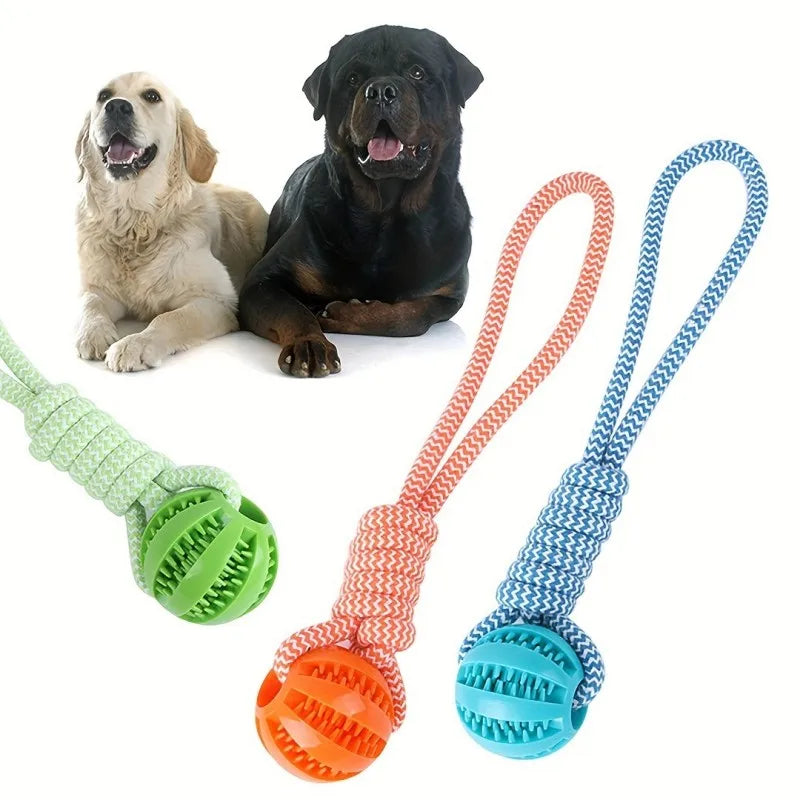 Durable Braided Rope Chew Ball – Dental Cleaning Toy & Treat Dispenser for Small/Medium Dogs