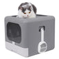 Cat Litter Box with Scoop and Tray Sifting Enclosed