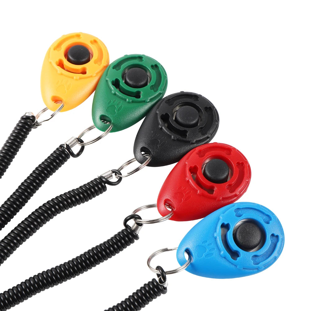 Dog Training Clicker with Adjustable Wrist Strap – Plastic Sound Trainer for Dogs & Cats