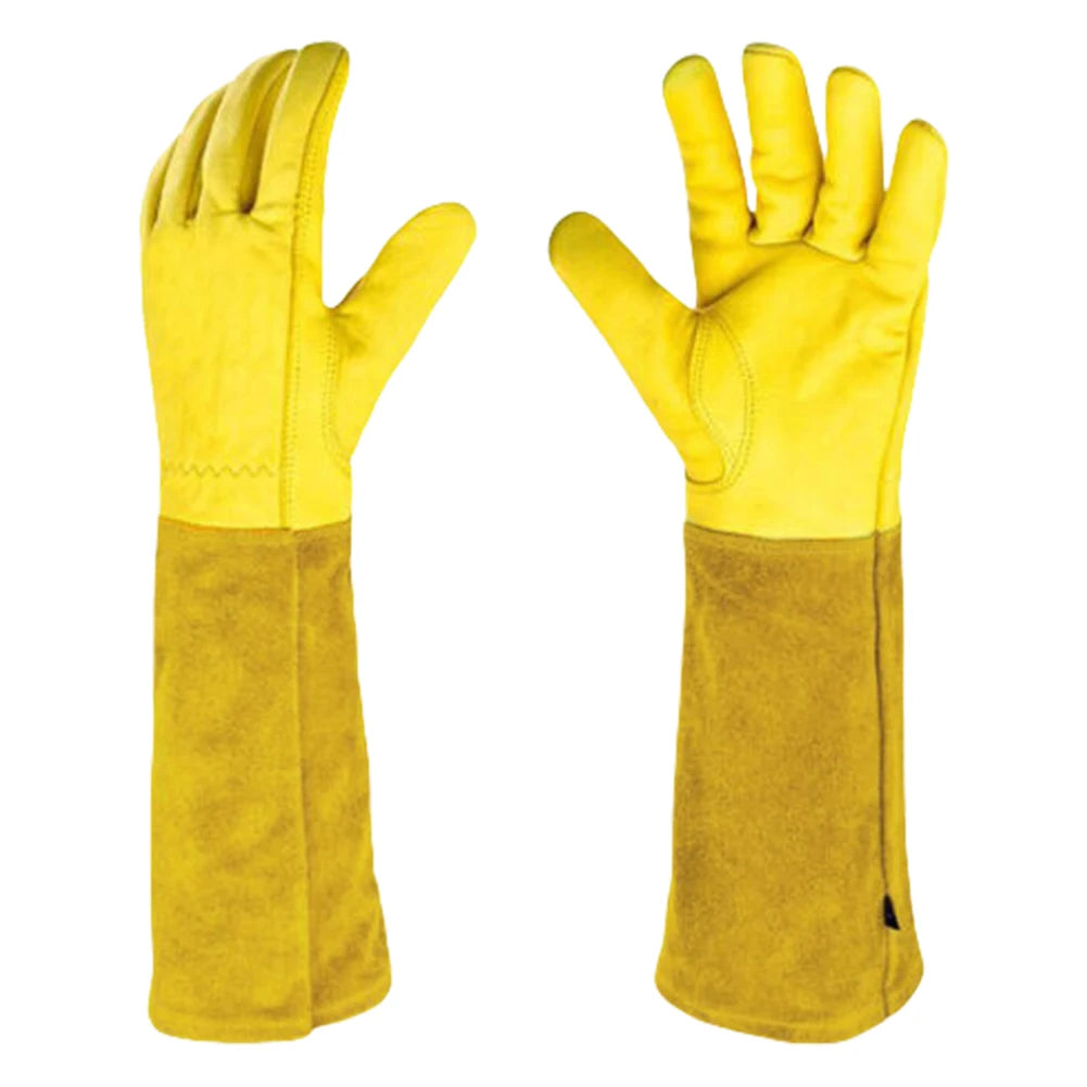 Thorn-Proof Leather Garden Gloves with Forearm Protection