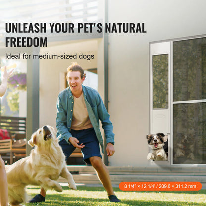 Sliding Glass Dog Door – Adjustable‑Height Pet Door with Aluminum Frame & Tempered Glass Panel for Dogs and Cats