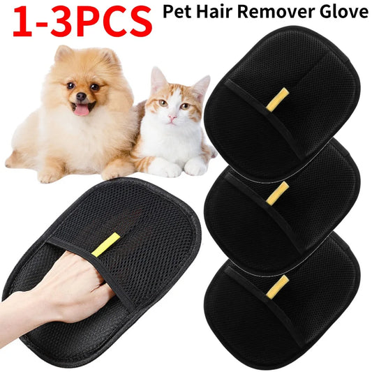 Pet Grooming Deshedding Glove – Hair Remover Glove for Dogs, Cats & Rabbits with Long, Short or Curly Coats