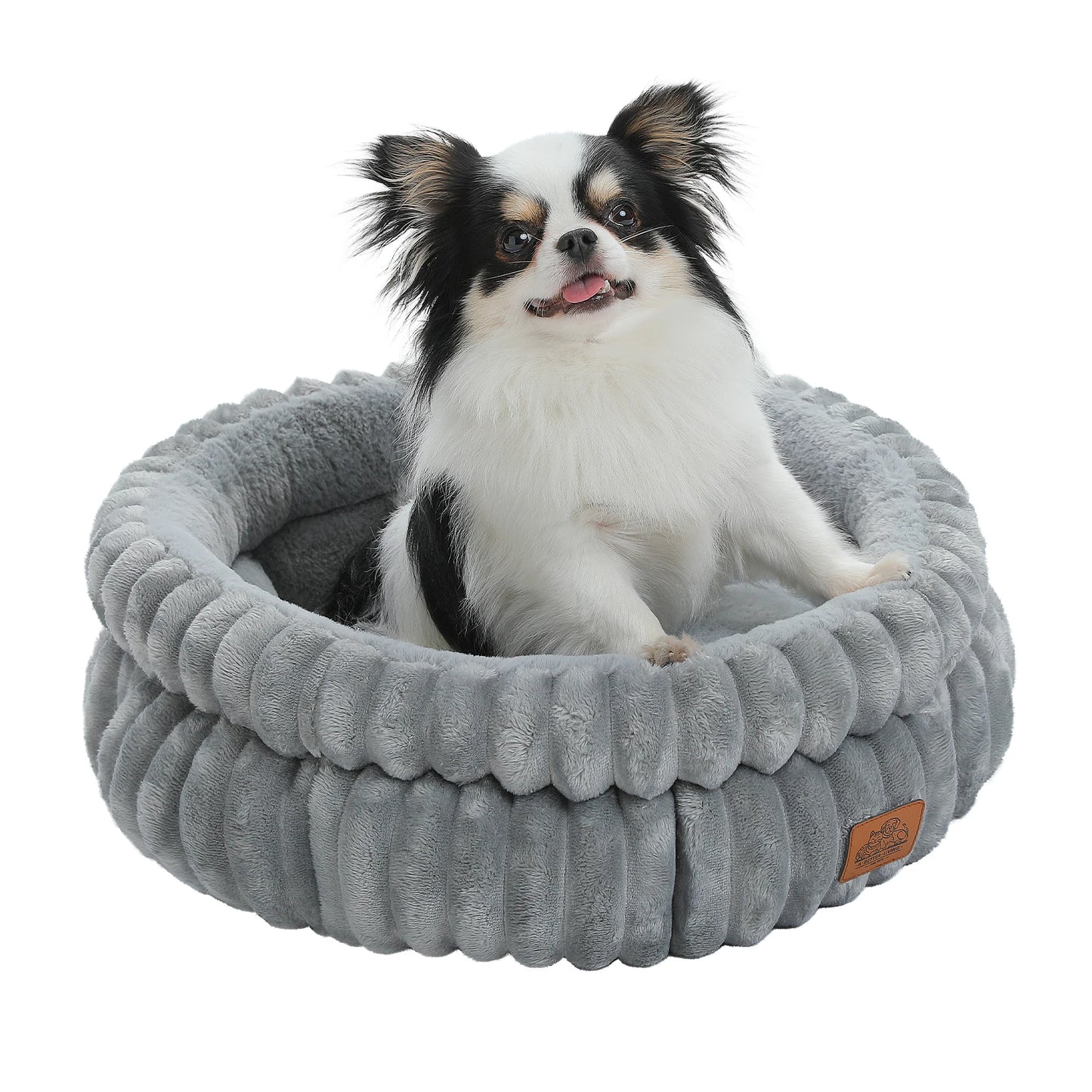Cozy Washable Round Dog & Cat Bed with Non-Slip Base