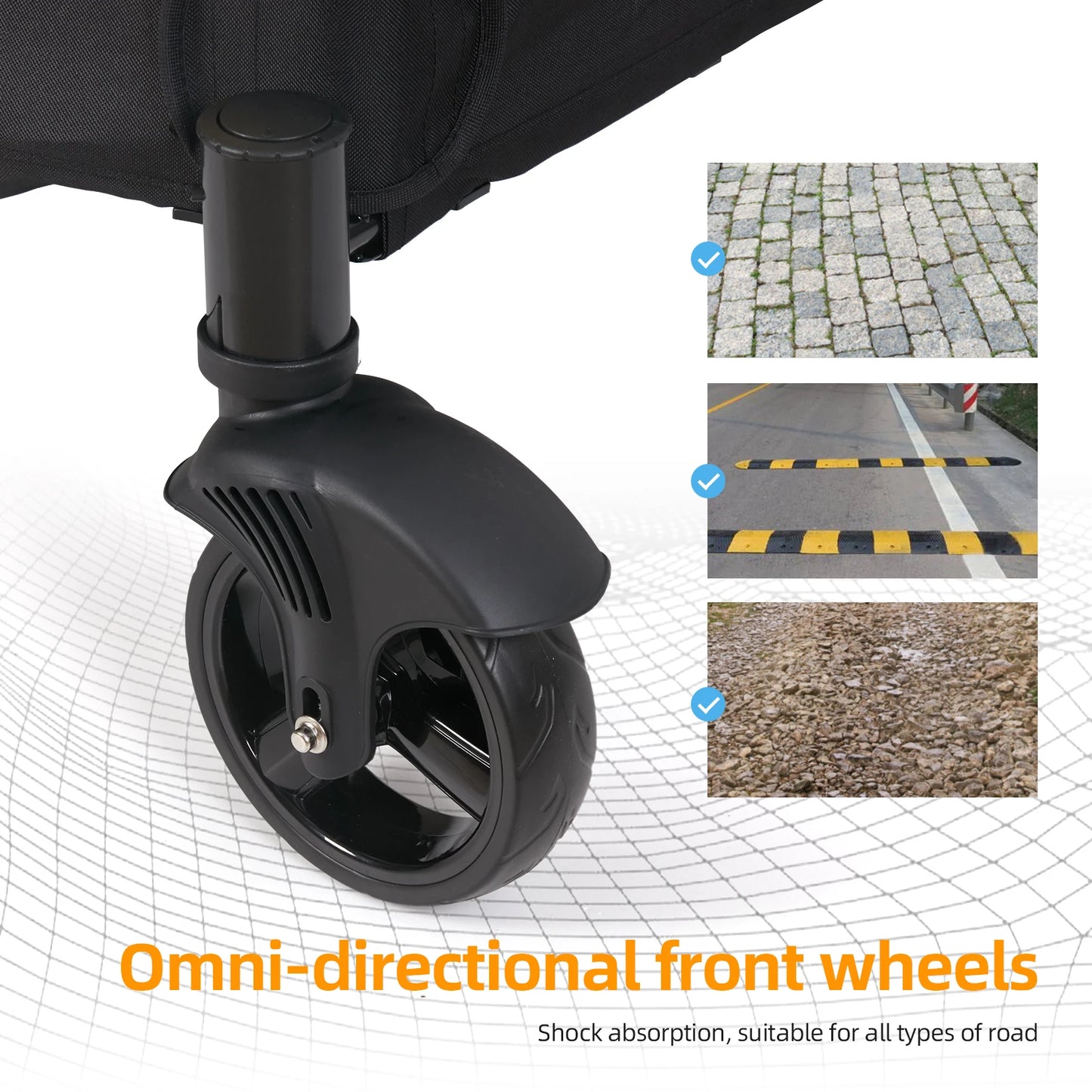 Portable 4‑Wheel Dog Stroller – Foldable Large Pet Travel Carriage with Breathable Carrier for Outdoor Use