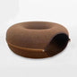 Felt Donut Cat Bed – Interactive Tunnel Hideout for Indoor Cats, Cozy 2‑in‑1 Pet Bed & Play Space