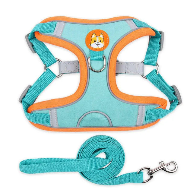 Adjustable Reflective Dog Harness & Leash Set