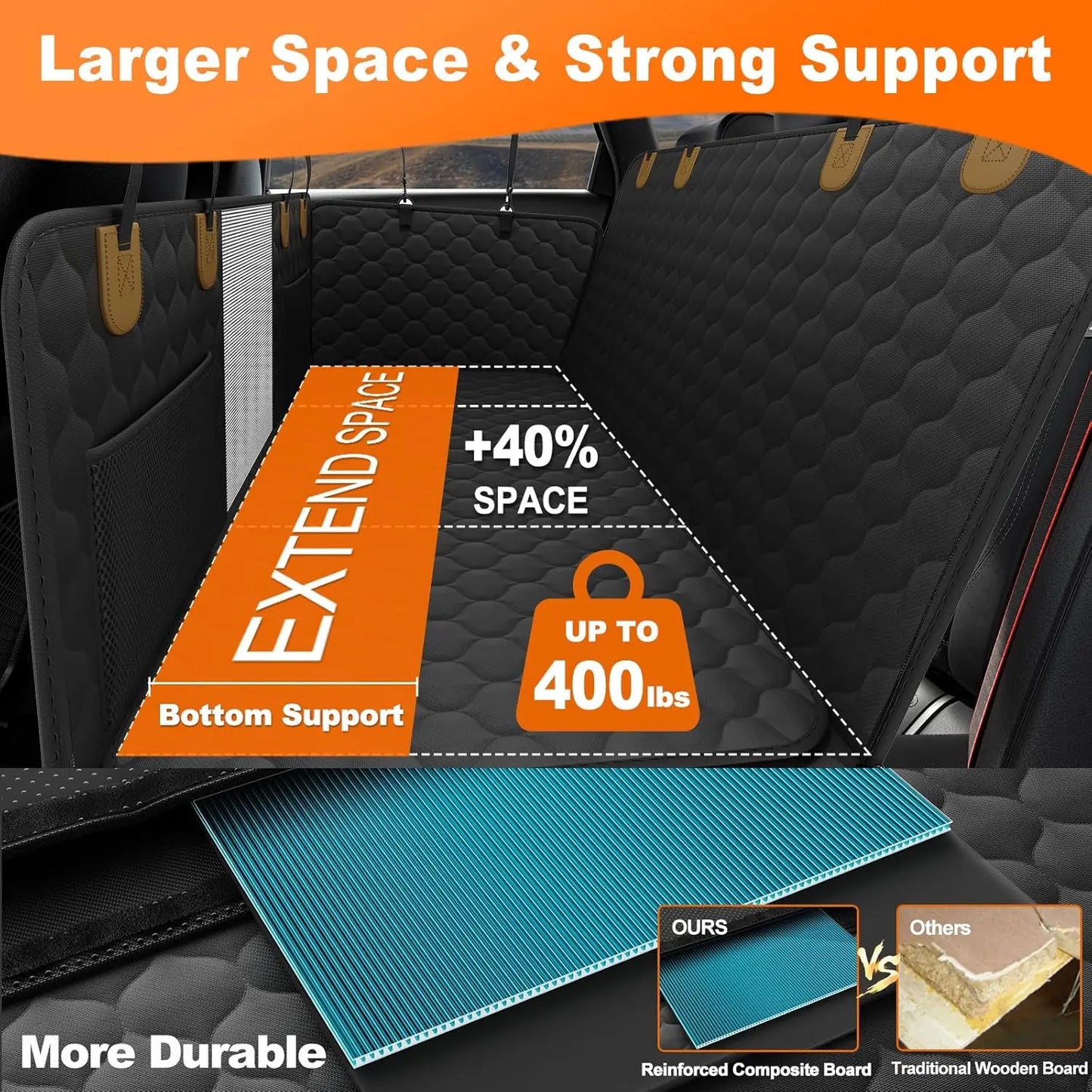 Foldable Waterproof Dog Car Seat – Nonslip Safety Hammock & Trunk Mat Back Seat Protector for Travel