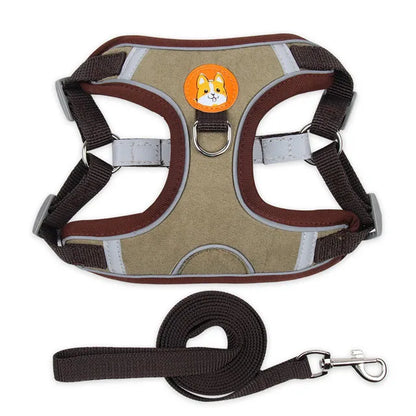 Adjustable Reflective Dog Harness & Leash Set