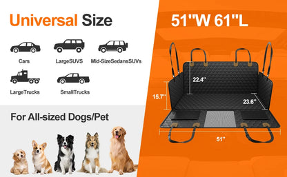 Foldable Waterproof Dog Car Seat – Nonslip Safety Hammock & Trunk Mat Back Seat Protector for Travel