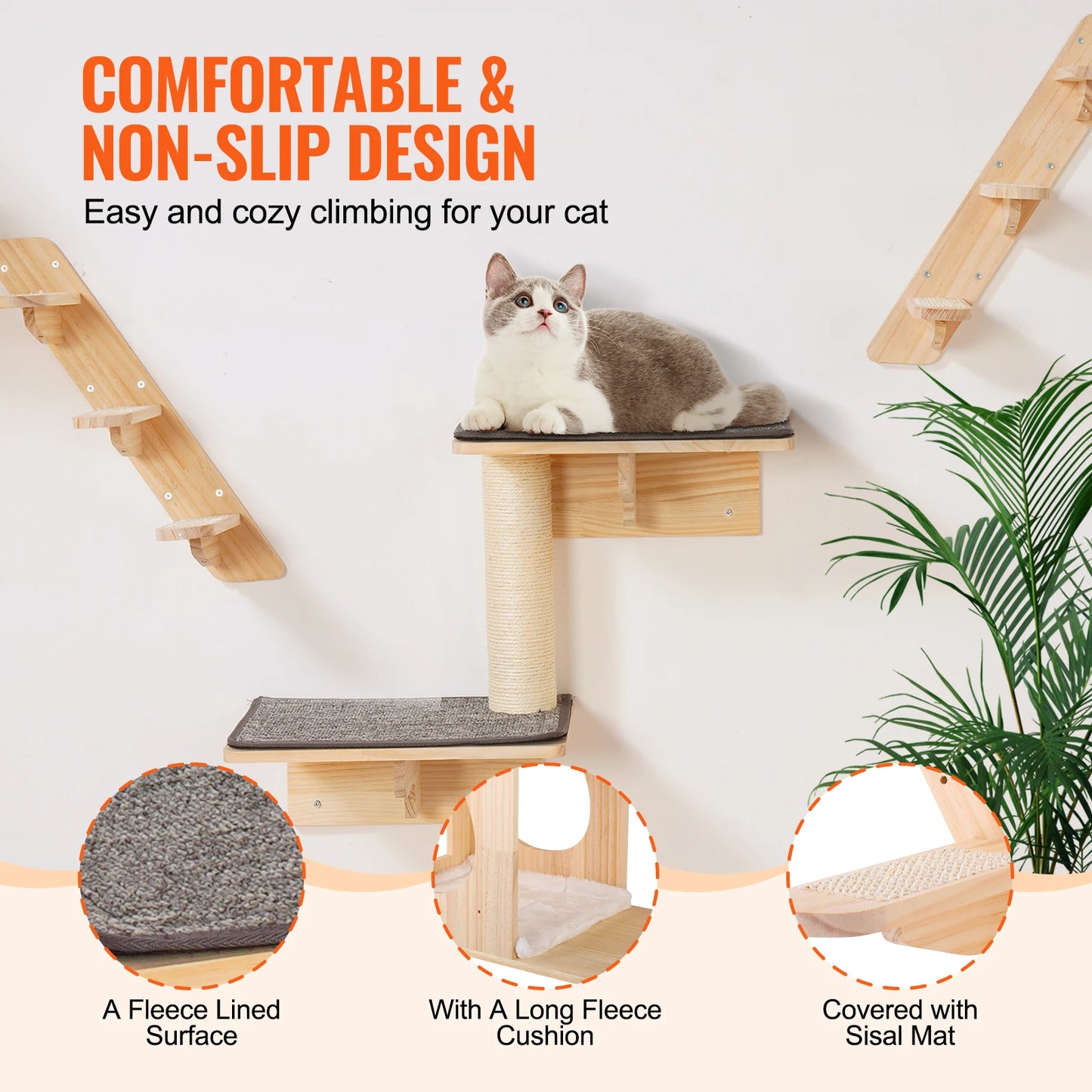Wall‑Mounted Cat Shelves – Cat Wall Perches with Jumping Boards, Hammocks & Climbing Tree Furniture