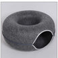 Felt Donut Cat Bed – Interactive Tunnel Hideout for Indoor Cats, Cozy 2‑in‑1 Pet Bed & Play Space