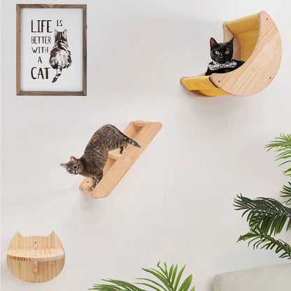 Cat Shelf Wall Hammock Climbing Shelves Moon Shaped