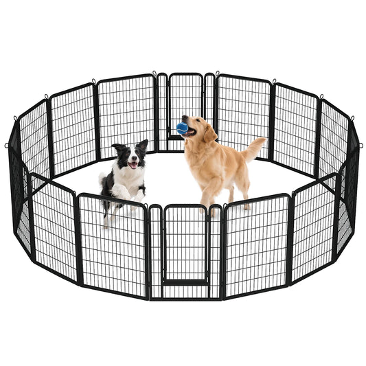 Foldable Metal Dog Playpen with Door – Heavy‑Duty Indoor/Outdoor Pet Fence for Yard, RV Camping & DIY Enclosures