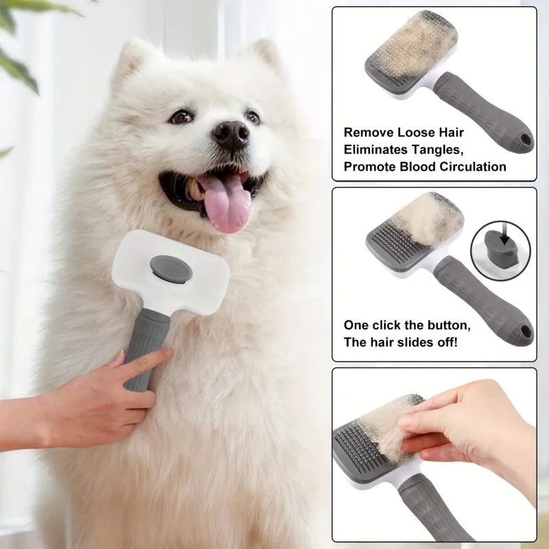 2‑in‑1 Pet Grooming & Deshedding Massage Brush