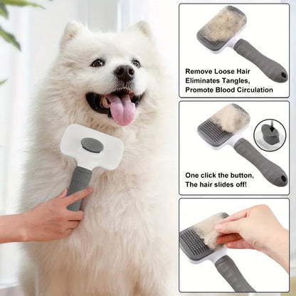 2‑in‑1 Pet Grooming & Deshedding Massage Brush