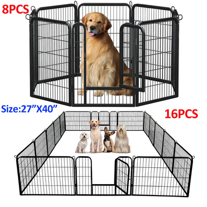 Foldable Metal Dog Playpen with Door – Heavy‑Duty Indoor/Outdoor Pet Fence for Yard, RV Camping & DIY Enclosures