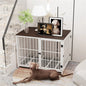 Large Wooden Dog Crate – Furniture‑Style Indoor Kennel End Table with 3 Doors & Removable Tray