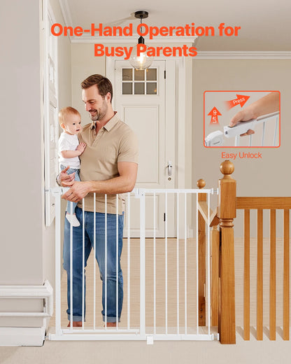 Tall Walk‑Through Safety Gate – 28/30/36" Pressure‑Mounted Pet & Child Gate with Easy‑Step Door and Wall Cups
